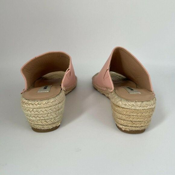 Matt & Nat Alo Pink Leather Slip On Espadrille Women 6 Clog Mules Wedge Slip On - Picture 6 of 10